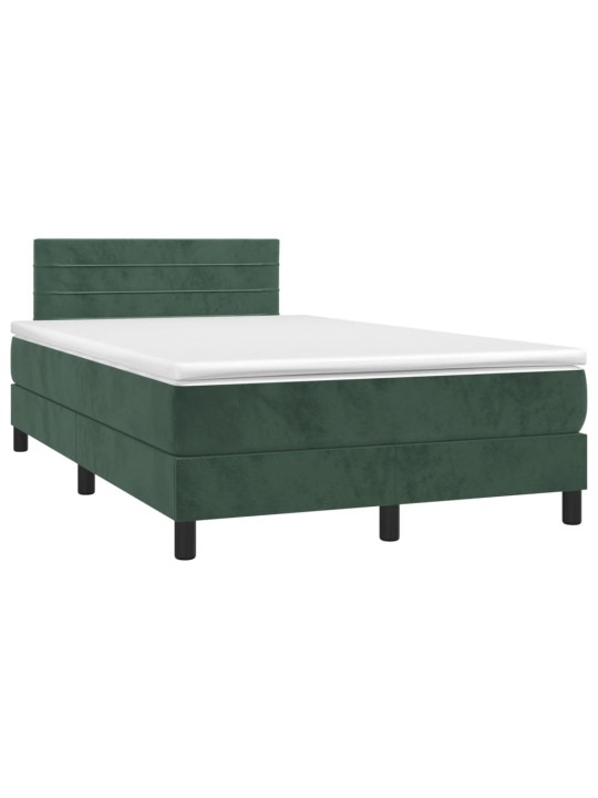 Box spring postel s matrací tmavě zelená 120 x 200 cm samet