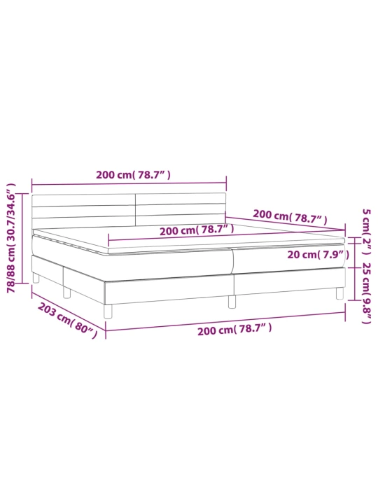 Box spring postel s matrací tmavě modrá 200x200 cm samet