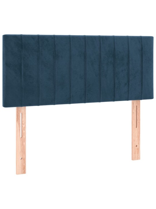 Box spring postel s matrací tmavě modrá 80 x 200 cm samet