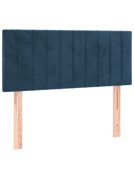 Box spring postel s matrací tmavě modrá 90x200 cm samet