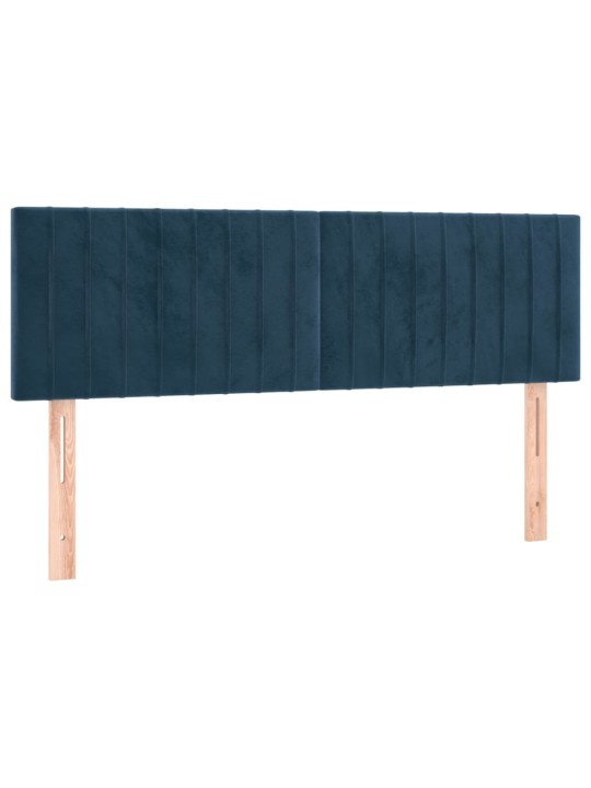 Box spring postel s matrací tmavě modrá 140x200 cm samet