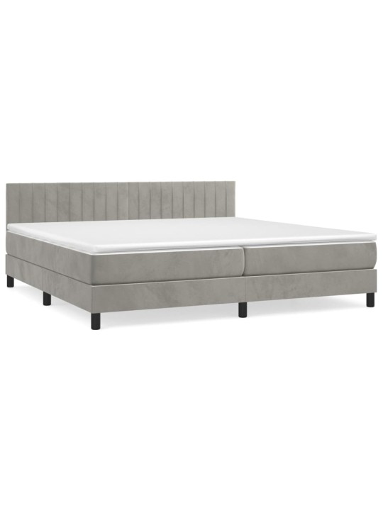 Box spring postel s matrací světle šedá 200x200 cm samet