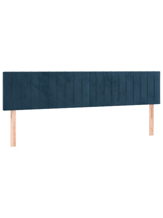 Box spring postel s matrací tmavě modrá 200x200 cm samet