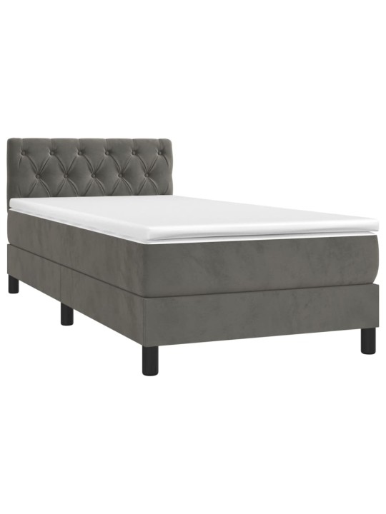 Box spring postel s matrací tmavě šedá 80 x 200 cm samet