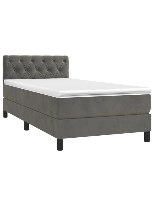 Box spring postel s matrací tmavě šedá 80 x 200 cm samet