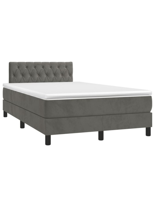 Box spring postel s matrací tmavě šedá 120 x 200 cm samet