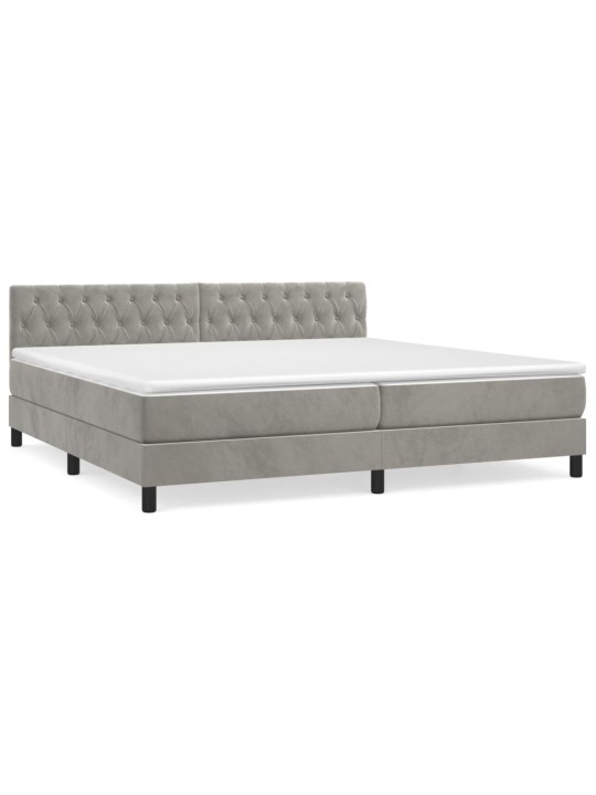 Box spring postel s matrací světle šedá 200x200 cm samet