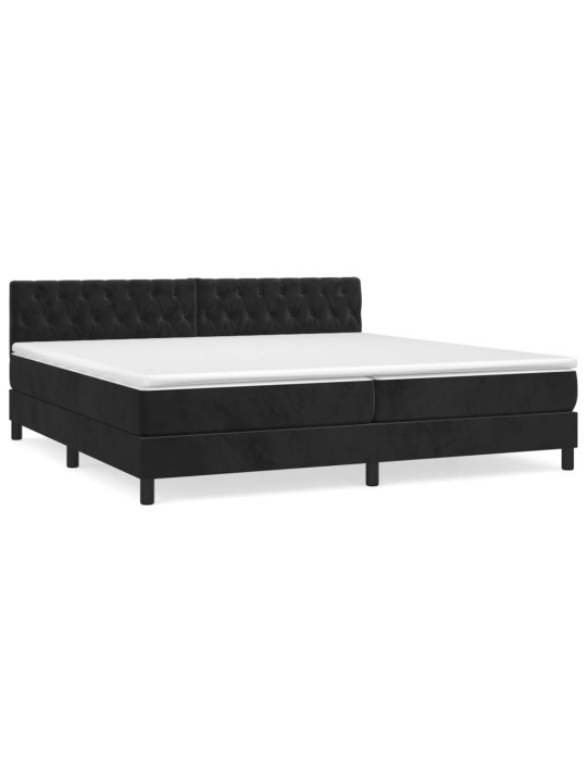 Box spring postel s matrací černá 200x200 cm samet