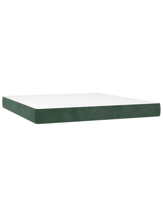 Box spring postel s matrací tmavě zelená 200x200 cm samet