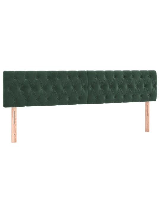 Box spring postel s matrací tmavě zelená 200x200 cm samet