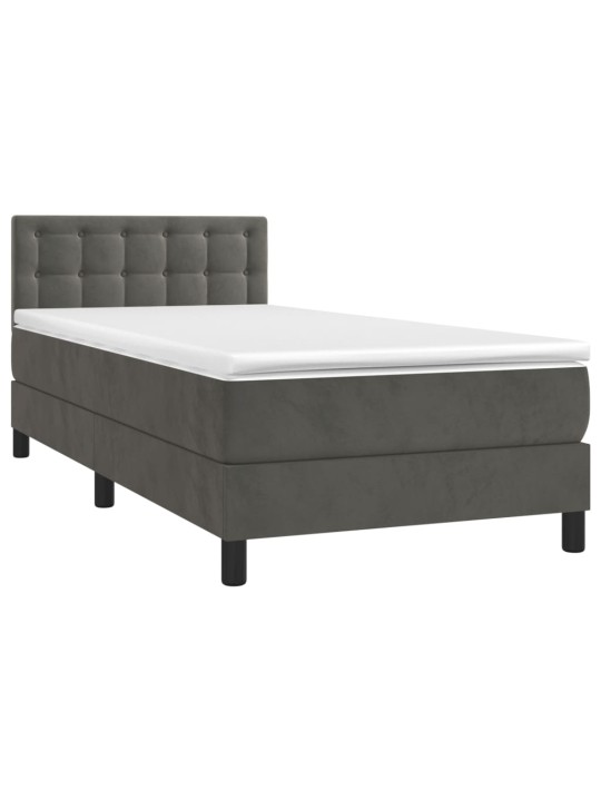 Box spring postel s matrací tmavě šedá 80 x 200 cm samet