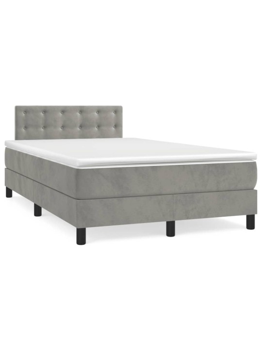Box spring postel s matrací světle šedá 120 x 200 cm samet
