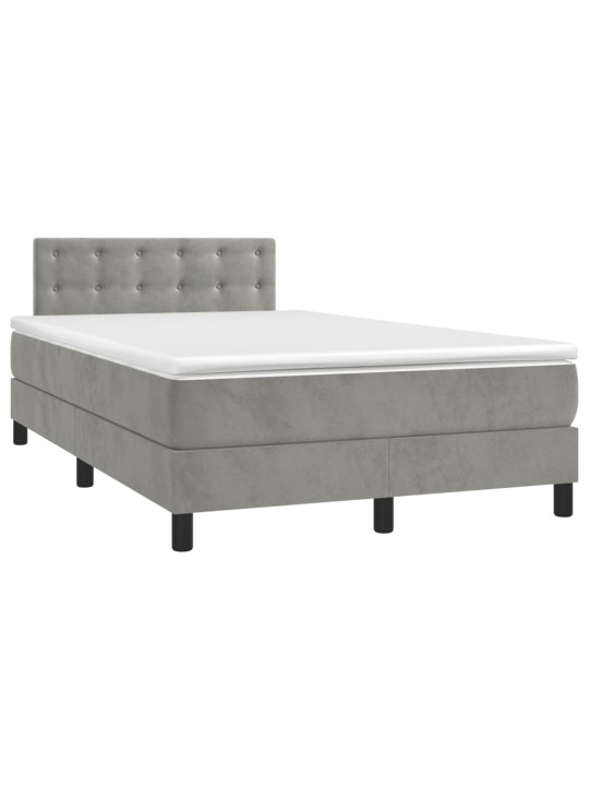 Box spring postel s matrací světle šedá 120 x 200 cm samet