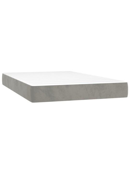 Box spring postel s matrací světle šedá 120 x 200 cm samet