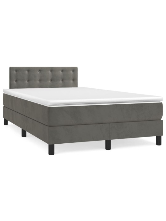 Box spring postel s matrací tmavě šedá 120 x 200 cm samet