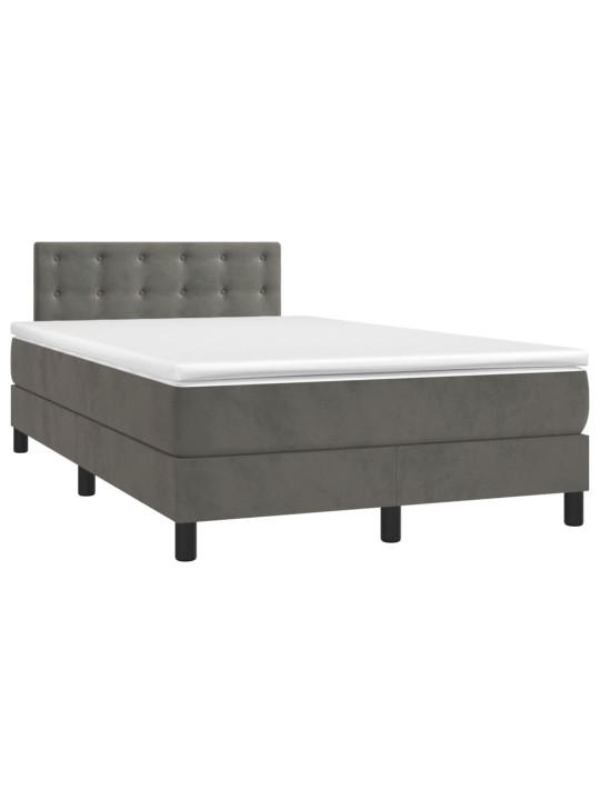 Box spring postel s matrací tmavě šedá 120 x 200 cm samet