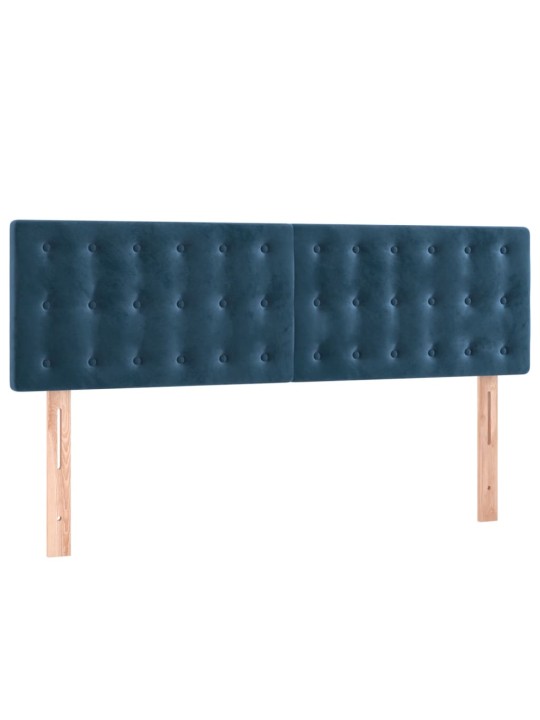Box spring postel s matrací tmavě modrá 140x190 cm samet