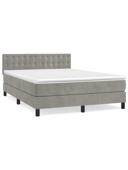 Box spring postel s matrací světle šedá 140x200 cm samet