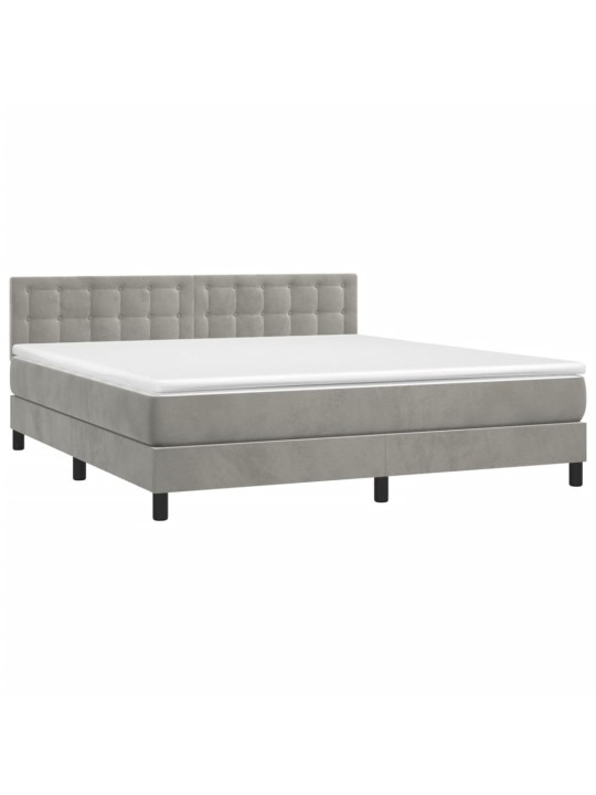 Box spring postel s matrací světle šedá 160x200 cm samet