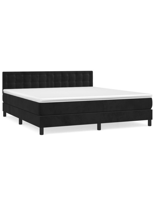 Box spring postel s matrací černá 160x200 cm samet