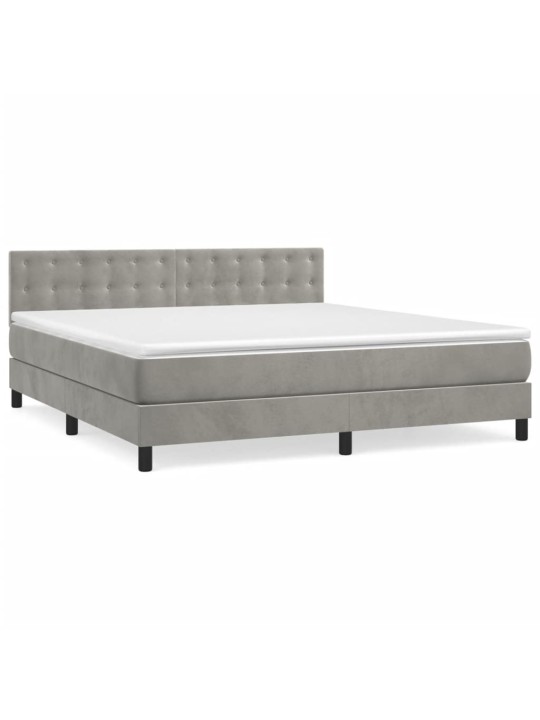 Box spring postel s matrací světle šedá 180x200 cm samet