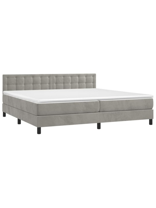 Box spring postel s matrací světle šedá 200x200 cm samet