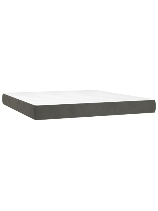 Box spring postel s matrací tmavě šedá 200x200 cm samet
