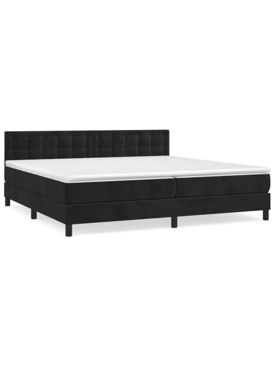 Box spring postel s matrací černá 200x200 cm samet