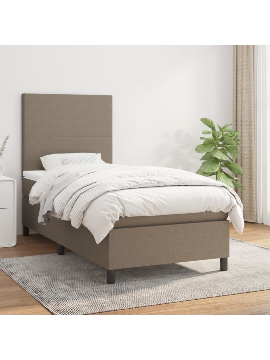 Box spring postel s matrací taupe 90x190 cm textil