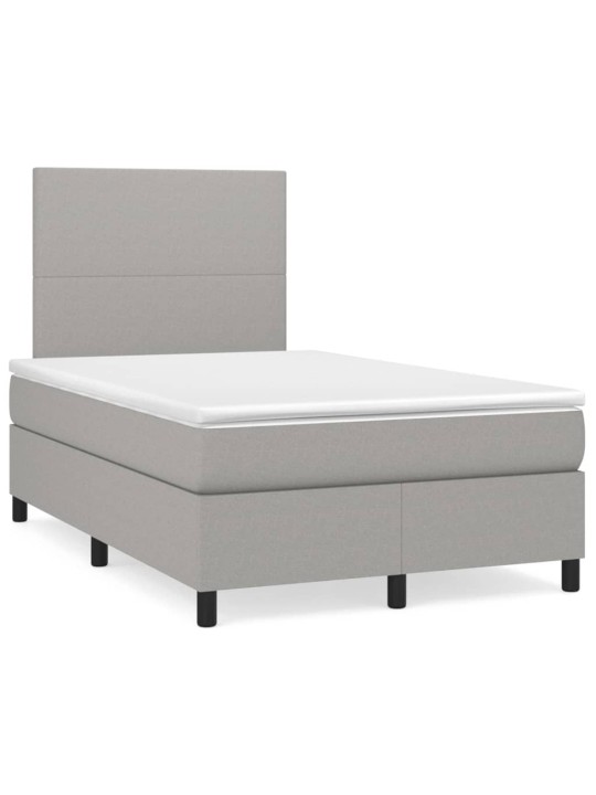 Box spring postel s matrací světle šedá 120 x 200 cm textil