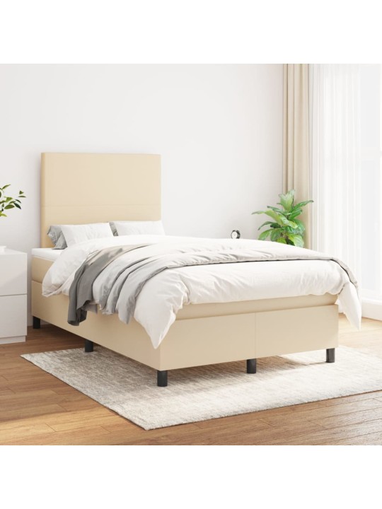 Box spring postel s matrací krémová 120x200 cm textil