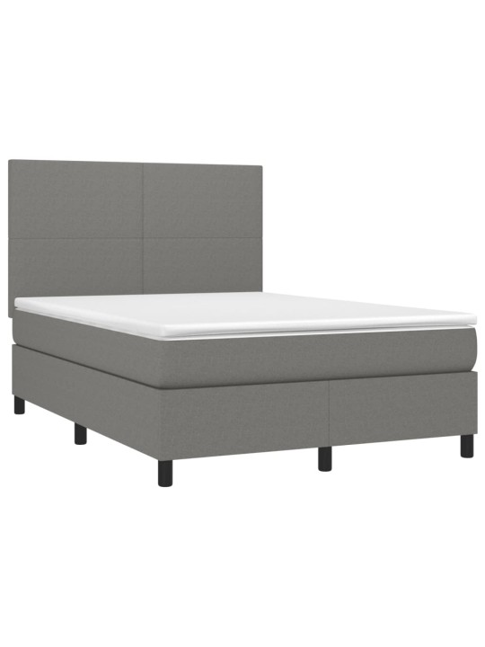 Box spring postel s matrací tmavě šedý 140 x 190 cm textil
