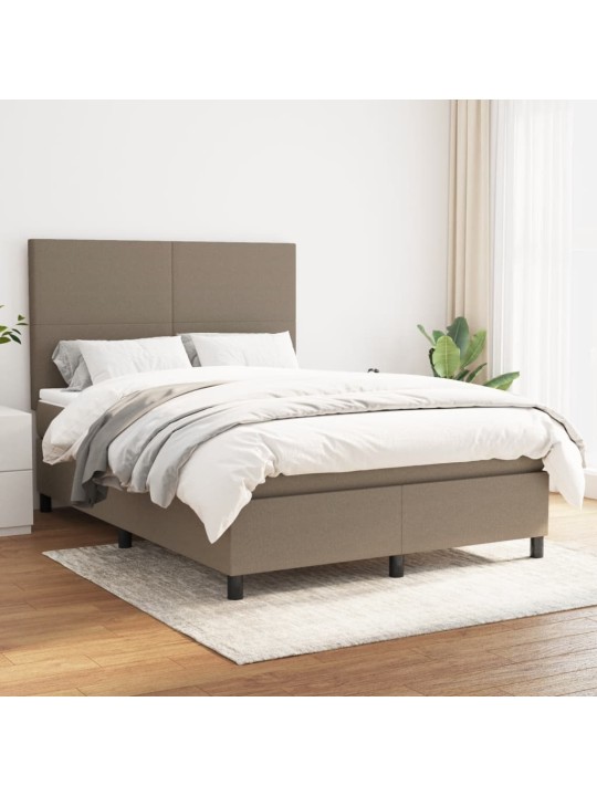 Box spring postel s matrací taupe 140x190 cm textil