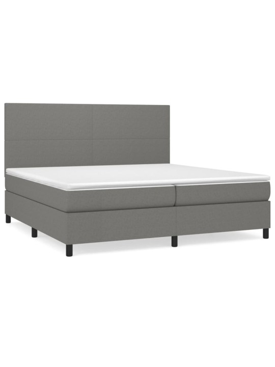 Box spring postel s matrací tmavě šedá 200x200 cm textil