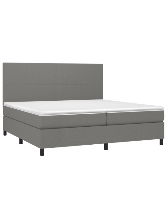 Box spring postel s matrací tmavě šedá 200x200 cm textil
