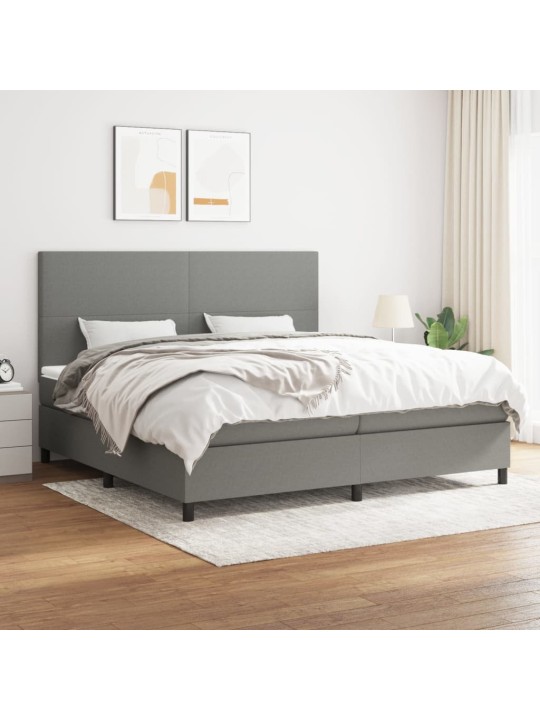 Box spring postel s matrací tmavě šedá 200x200 cm textil