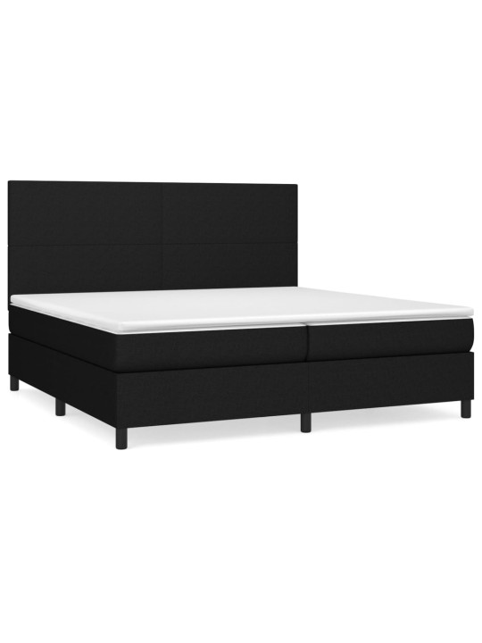 Box spring postel s matrací černá 200x200 cm textil