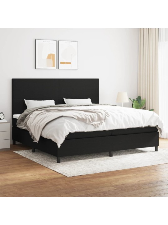 Box spring postel s matrací černá 200x200 cm textil