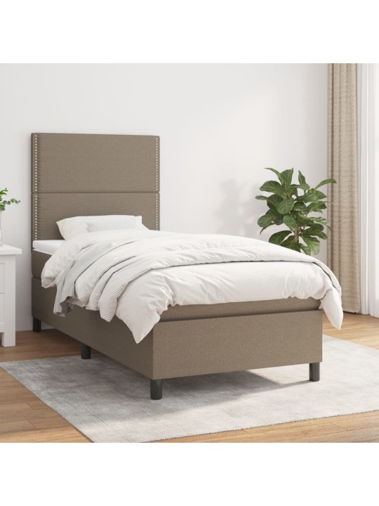 Box spring postel s matrací taupe 90x200 cm textil