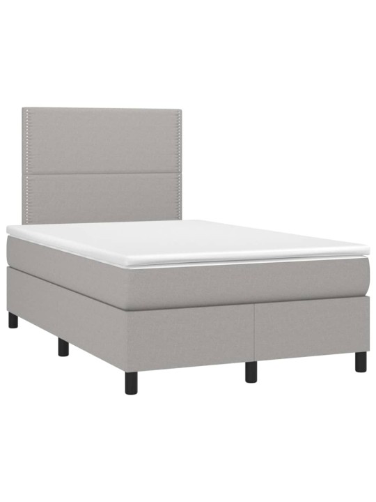 Box spring postel s matrací světle šedá 120 x 200 cm textil