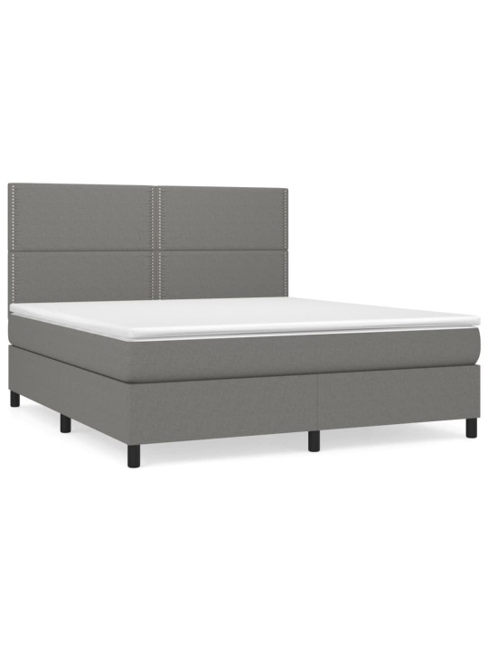 Box spring postel s matrací tmavě šedá 160x200 cm textil