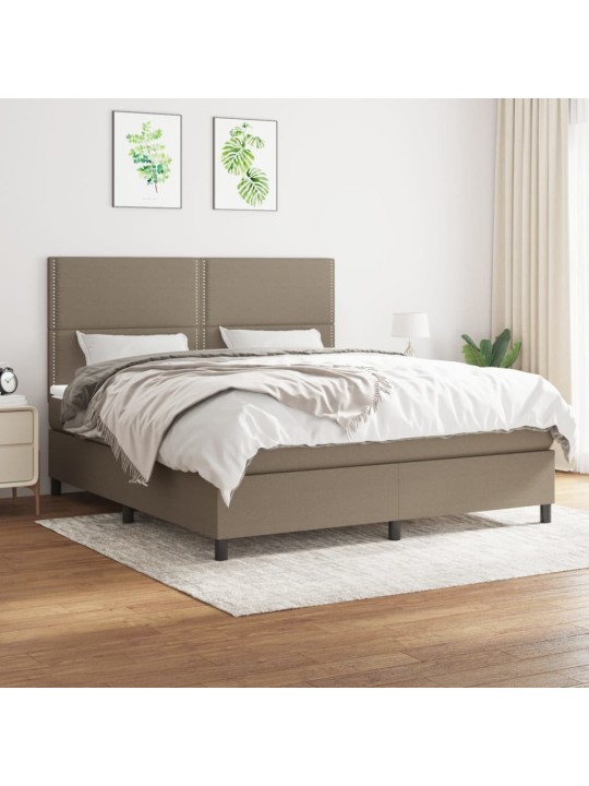 Box spring postel s matrací taupe 180x200 cm textil