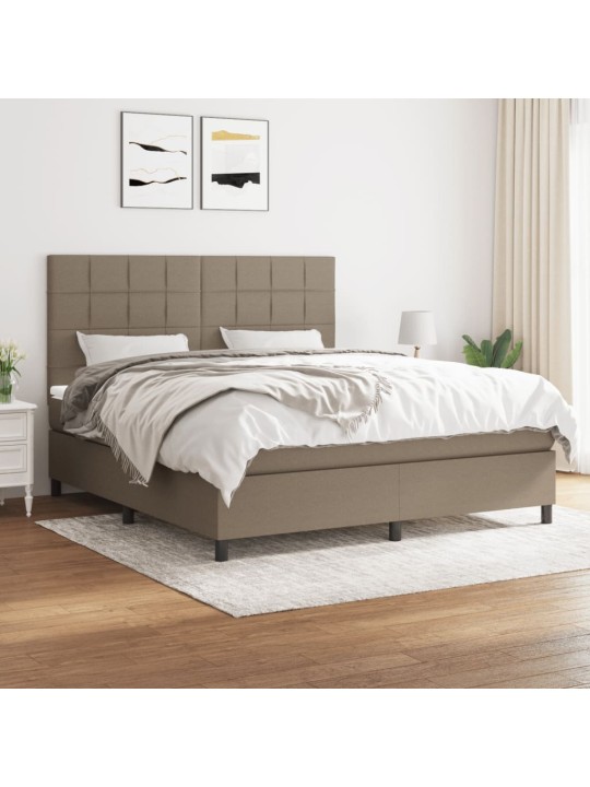 Box spring postel s matrací taupe 180x200 cm textil