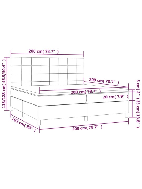 Box spring postel s matrací modrá 200x200 cm textil