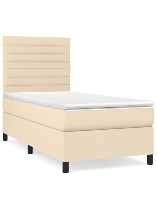 Box spring postel s matrací krémová 80 x 200 cm textil
