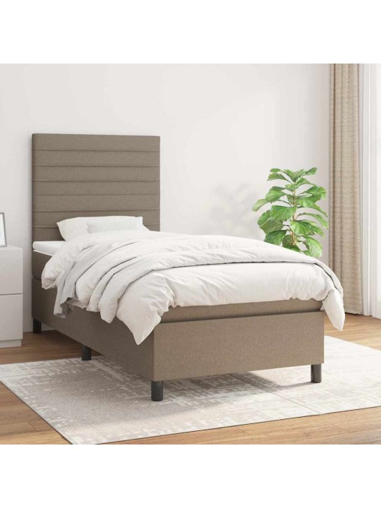 Box spring postel s matrací taupe 90x190 cm textil