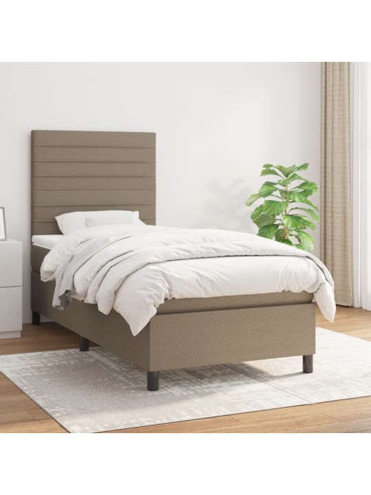 Box spring postel s matrací taupe 90x200 cm textil