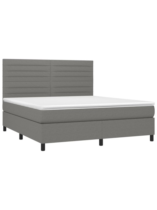 Box spring postel s matrací tmavě šedá 180x200 cm textil