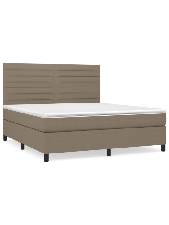 Box spring postel s matrací taupe 180x200 cm textil