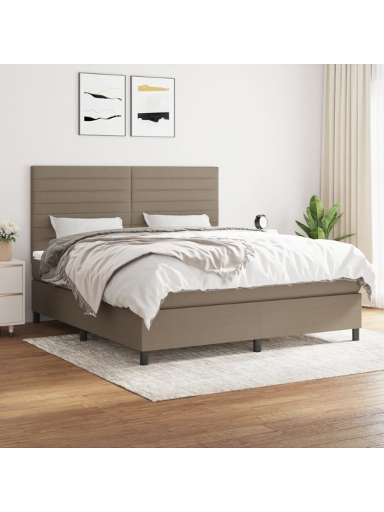 Box spring postel s matrací taupe 180x200 cm textil